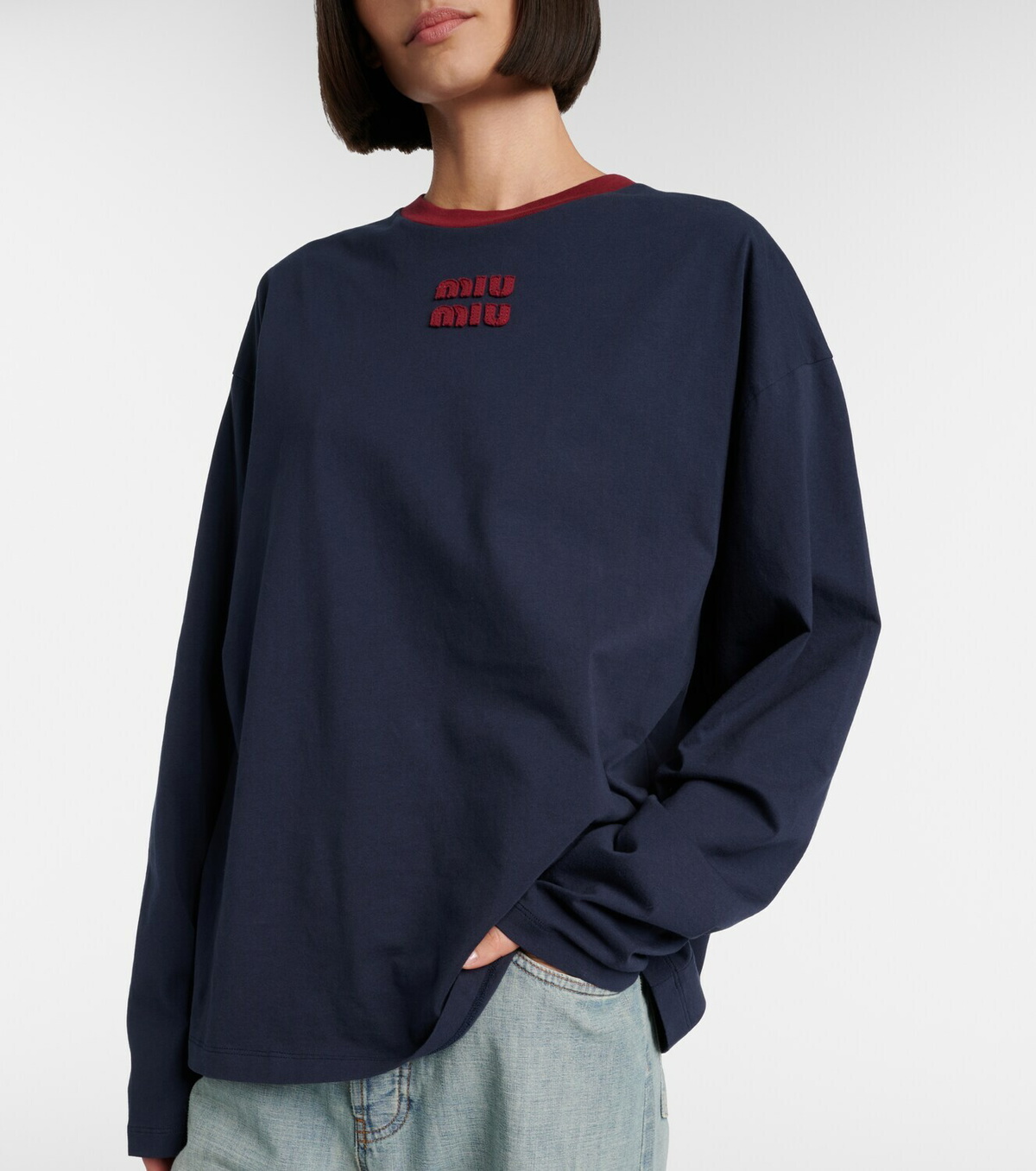Miu Miu Logo cotton jersey T-shirt