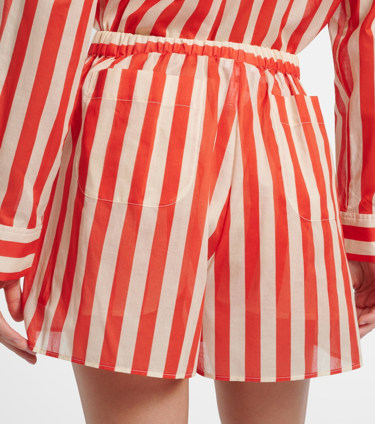 Eres Twins striped cotton voile shorts