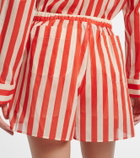 Eres Twins striped cotton voile shorts