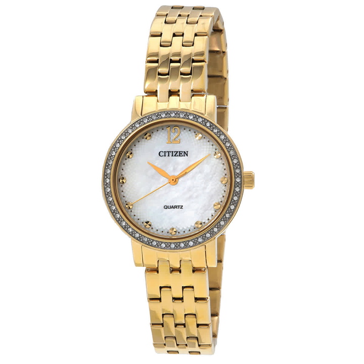 Photo: Citizen Quartz Crystal White Mother of Pearl Dial Ladies Watch EL3102-50D