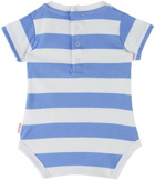 TINYCOTTONS Baby Blue & White Medium Stripes Bodysuit