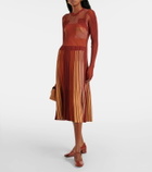 Tod's Knitted pleated midi dress