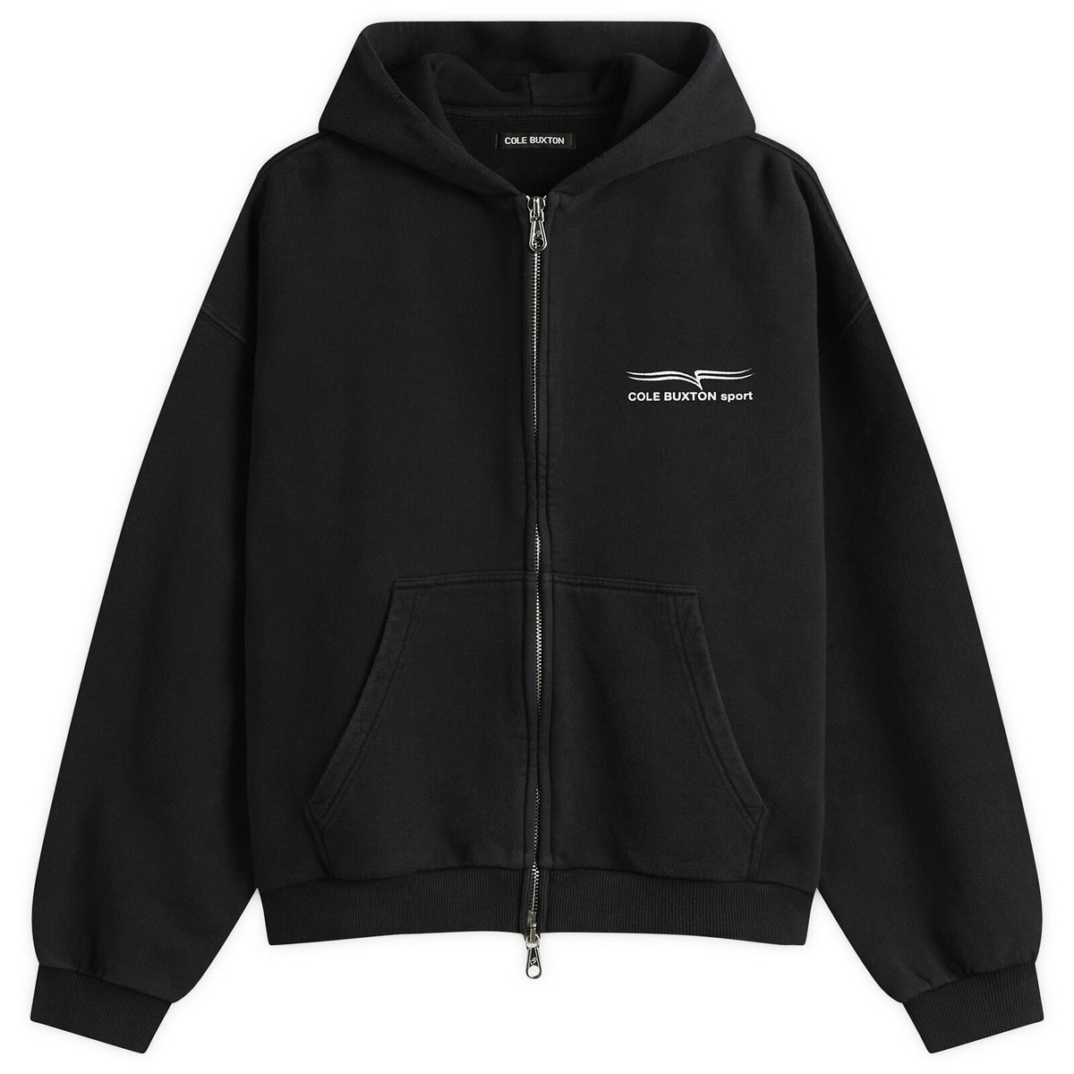 Cole Buxton Men's Sport Zipped Hoodie in Vintage Black