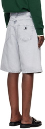 Carhartt Work In Progress Gray Brandon Denim Shorts