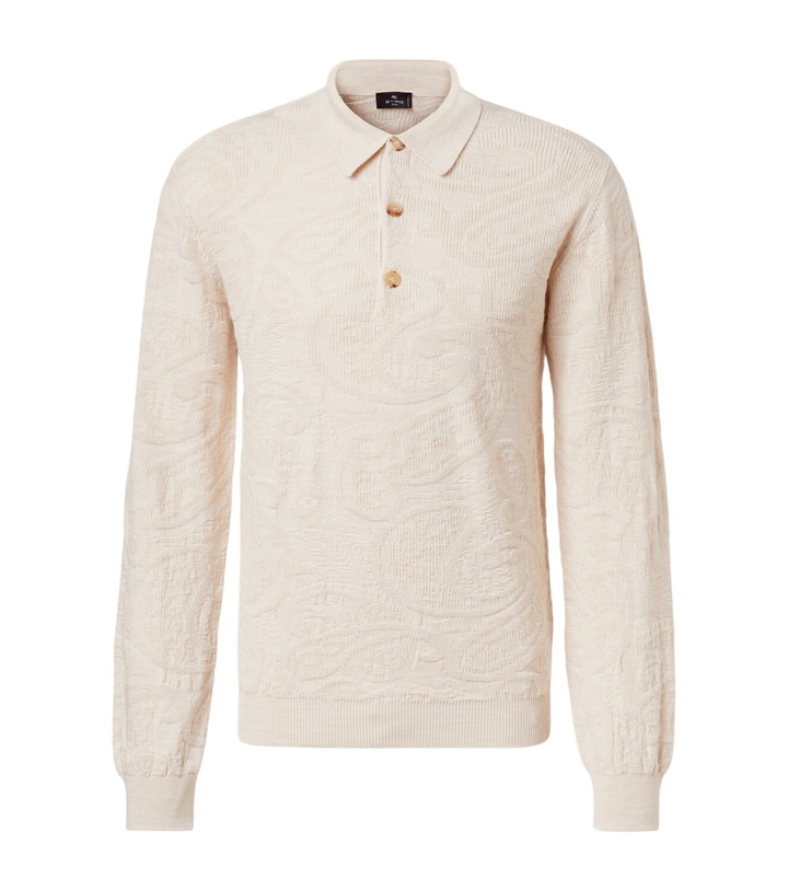 Photo: Etro Jacquard wool-blend polo sweater