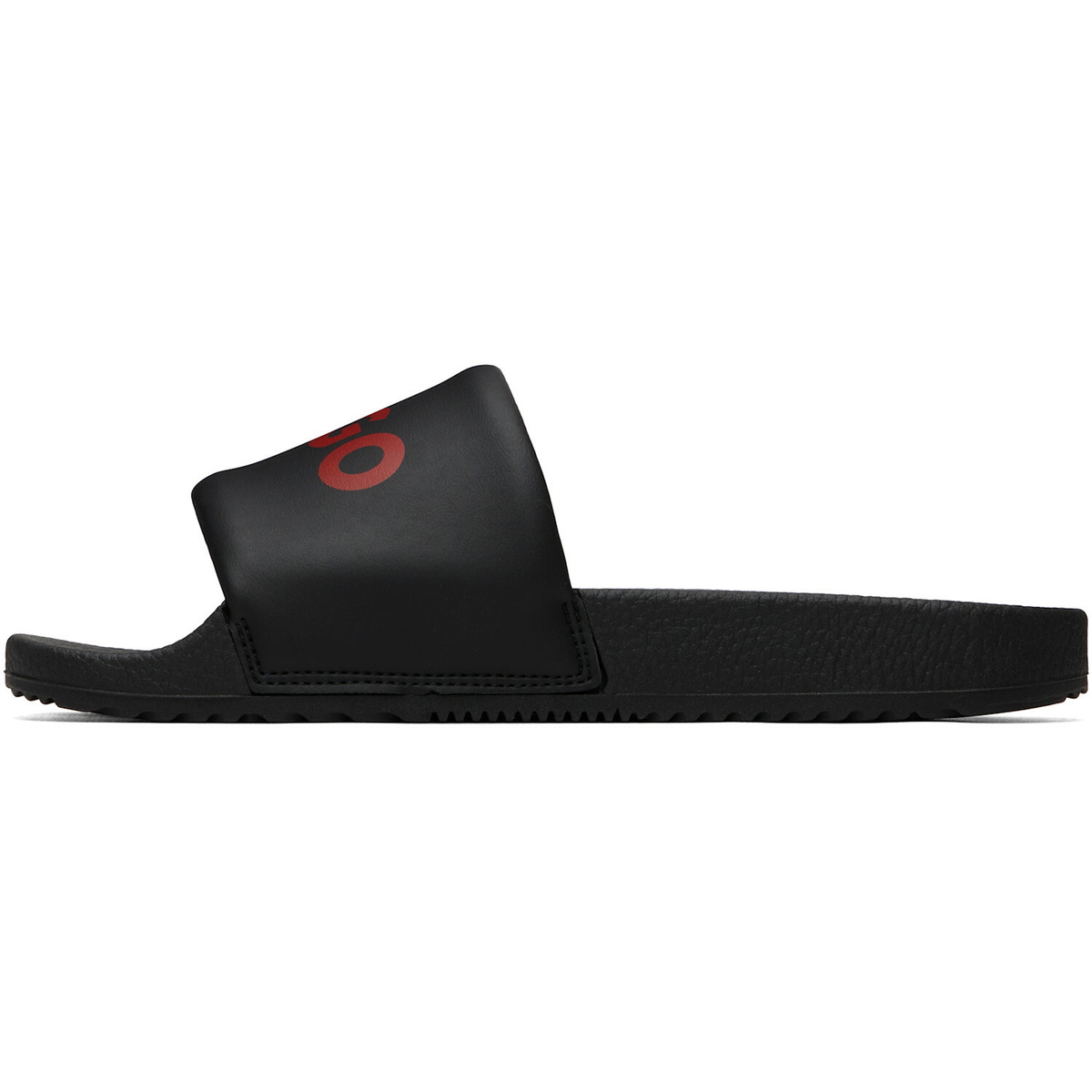 Hugo Black Padded Strap & Contrast Logo Slide Sandals