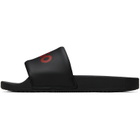 Hugo Black Padded Strap & Contrast Logo Slide Sandals