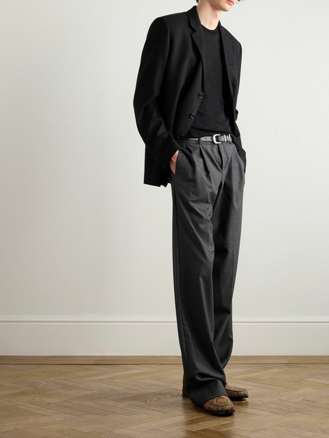 CELINE - Slim-Fit Logo-Embroidered Cotton-Jersey T-Shirt - Black