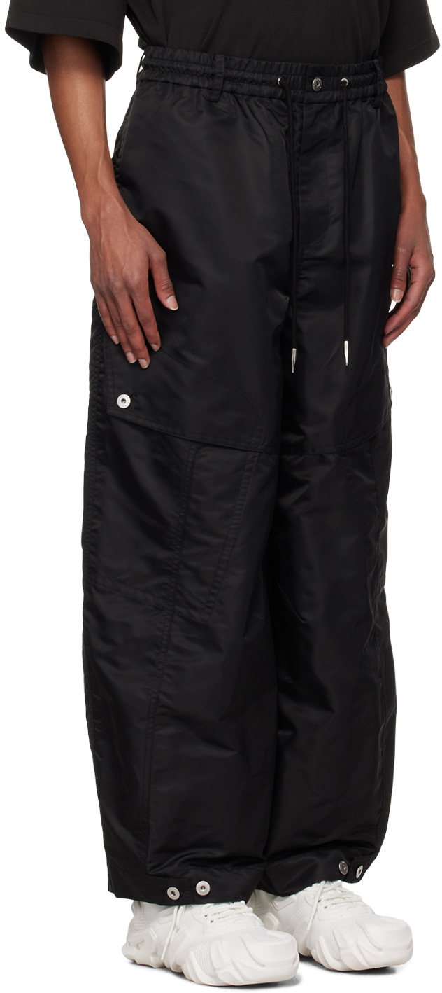 Feng Chen Wang Black Deconstructed Cargo Pants