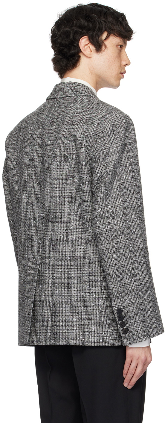 Ernest W. Baker Gray Check Double Breasted Blazer