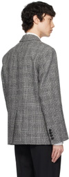 Ernest W. Baker Gray Check Double Breasted Blazer
