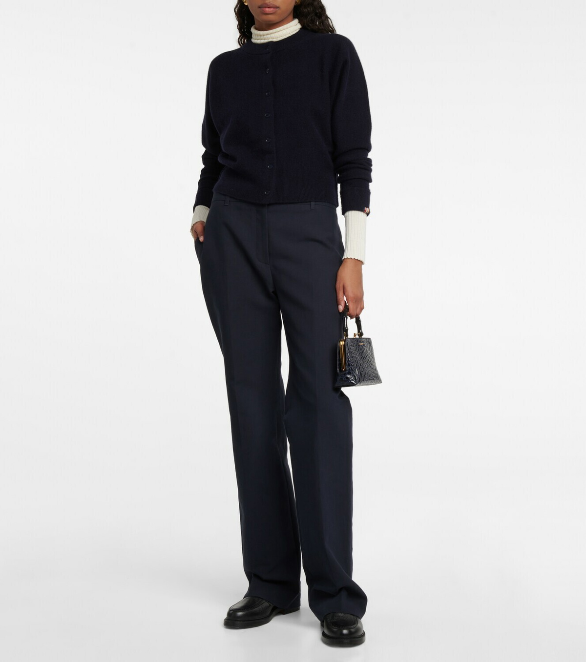 2500~Cashmere Blend Cardigan with Distressed Detail