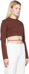 Jacquemus Brown Le Papier ‘Le T-Shirt Pino’ Long Sleeve T-Shirt