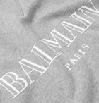 Balmain - Logo-Print Mélange Loopback Cotton-Jersey Sweatshirt - Men - Gray