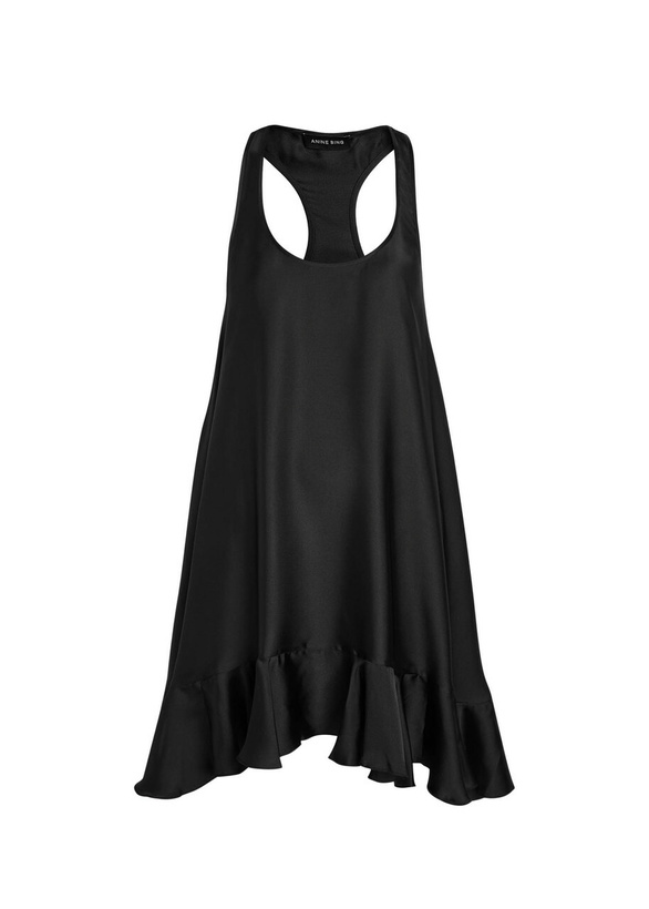 Photo: Anine Bing Lilith Silk-blend Mini Dress Black