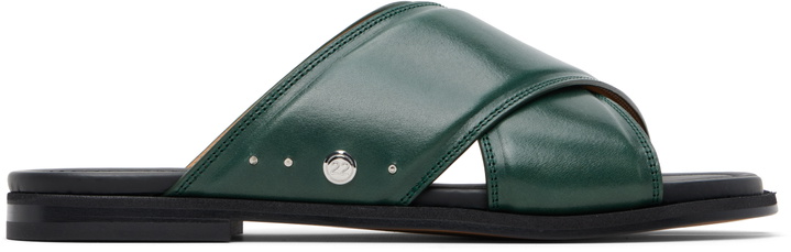 Photo: Maison Margiela Green Tabi Numbers Crossed Sandals