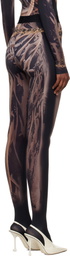Marine Serre SSENSE Exclusive Black Wet Nuisette Printed Jersey Leggings