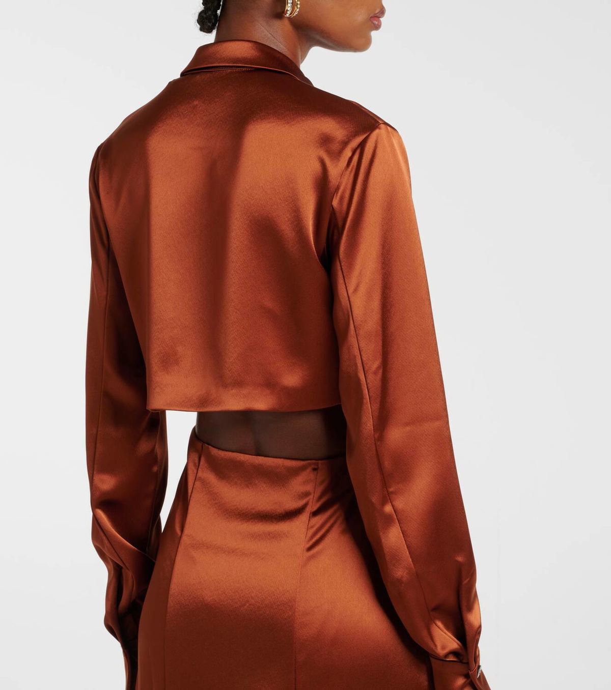 Galvan Hock gathered satin midi dress