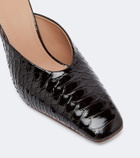 Malone Souliers Rowe croc-effect patent leather mules