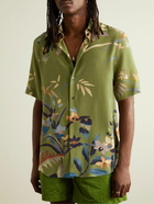 Etro - Floral-Print Silk Shirt - Green