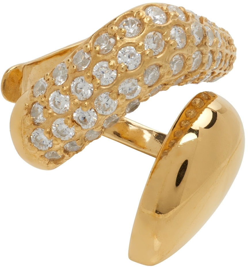 Alan Crocetti Gold Half Encrusted Alien Single Ear Cuff
