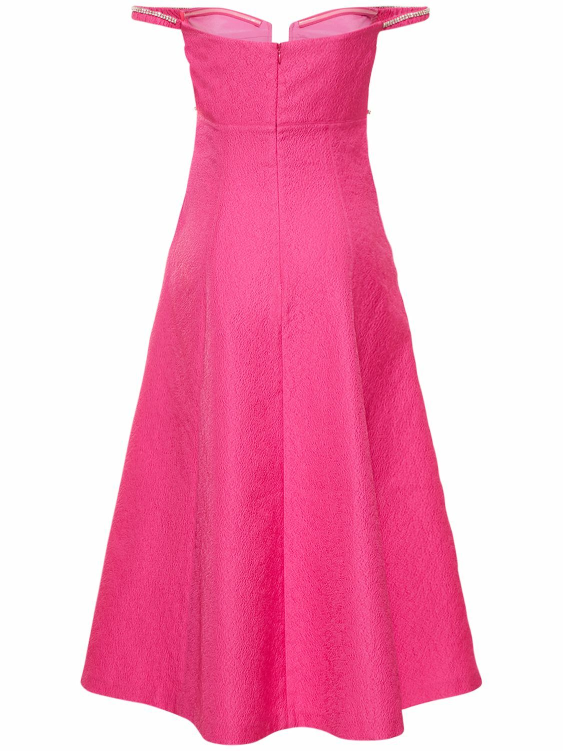 knee length dresses for ladies Navy Textured Knit Midi Dress – self-portrait