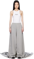 VETEMENTS Gray Red Carpet Train Sweatpants