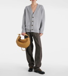 Bottega Veneta Leather-trimmed cashmere-blend cardigan