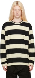 Junya Watanabe Black & Off-White Striped Long Sleeve T-Shirt