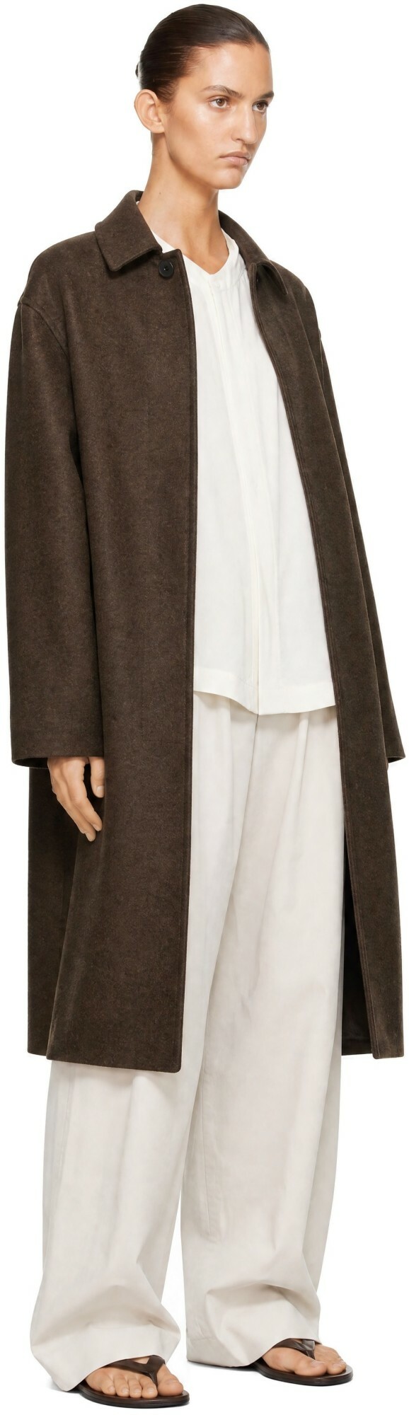 Studio Nicholson Brown Ria Wool Melton Coat