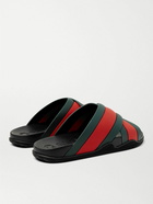 GUCCI - Striped Rubber Slides - Red