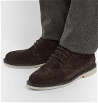 Loro Piana - Icer Walk Cashmere-Trimmed Suede Boots - Men - Brown