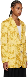 Dries Van Noten Yellow Blunt Blazer