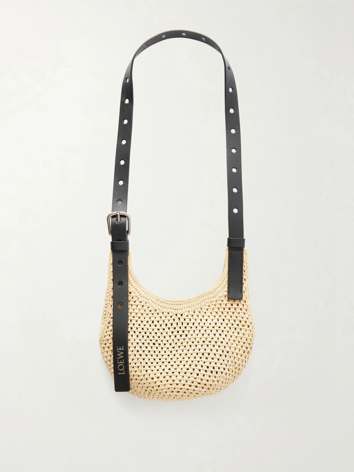 LOEWE - Paula's Ibiza The Punch Hole Leather-Trimmed Raffia Tote Bag