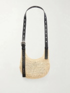 LOEWE - Paula's Ibiza The Punch Hole Leather-Trimmed Raffia Tote Bag