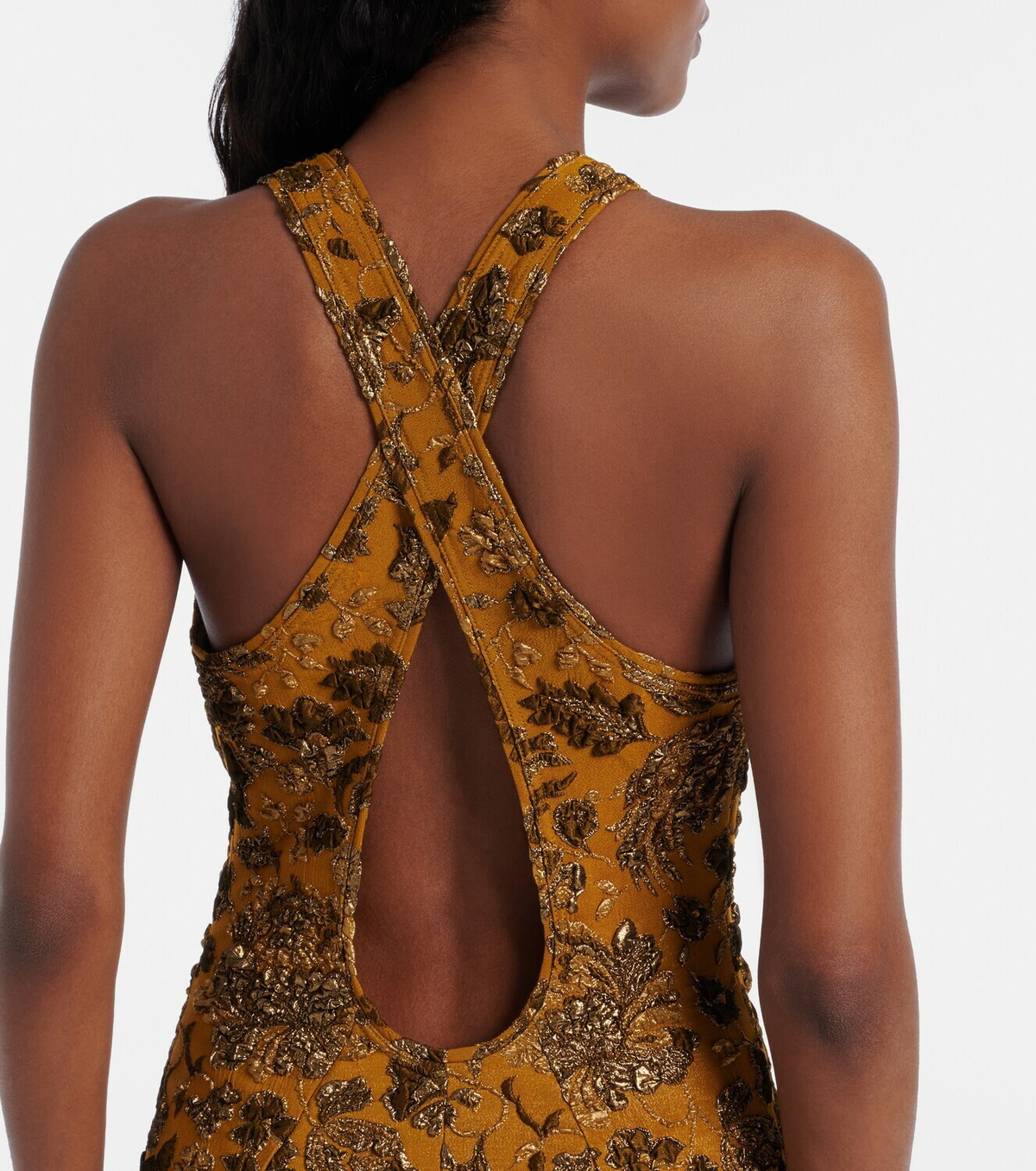 Saint Laurent Floral brocade minidress