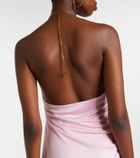 Versace Draped jersey minidress