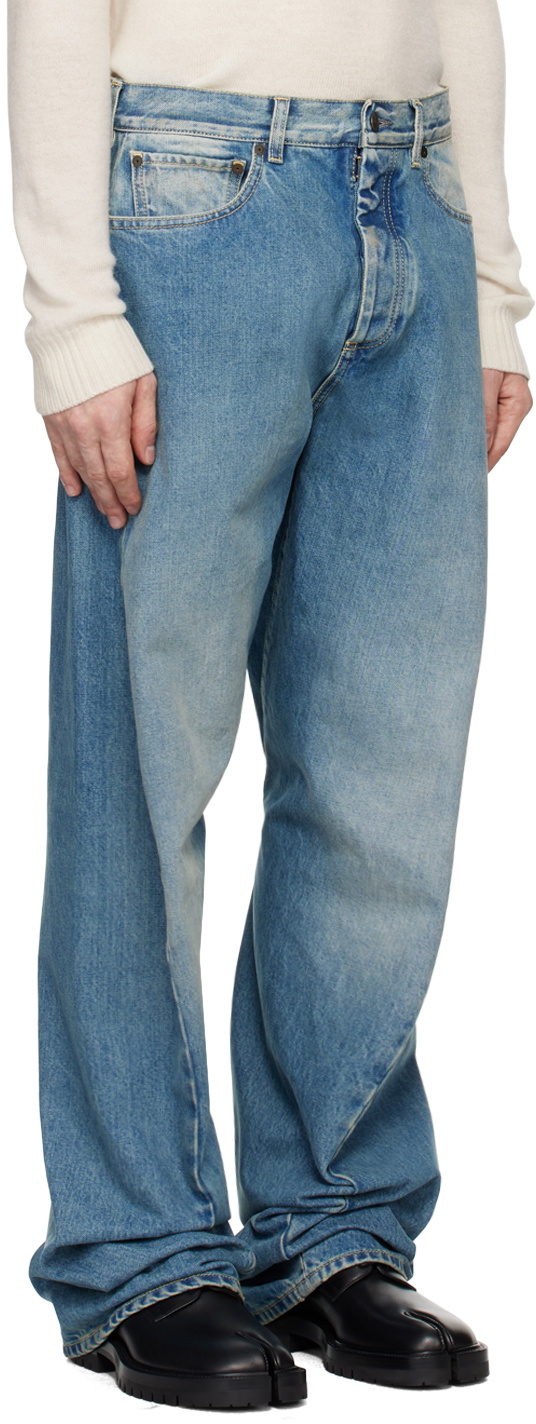 Maison Margiela Blue Diagonal Seam Jeans Maison Margiela