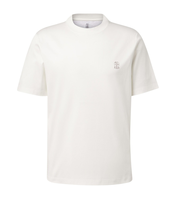 Photo: Brunello Cucinelli Logo cotton jersey T-shirt