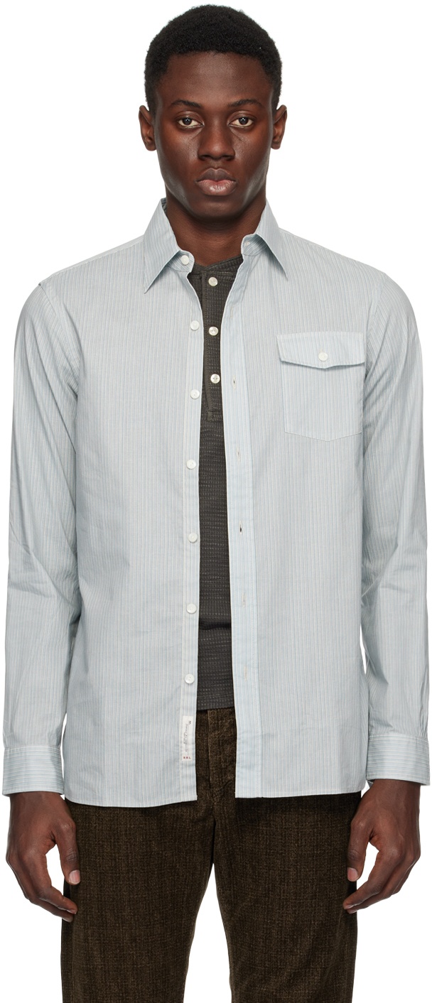 Photo: RRL Blue & Off-White Striped Shirt