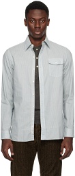 RRL Blue & Off-White Striped Shirt
