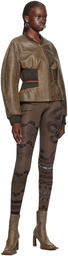 Jean Paul Gaultier Brown KNWLS Edition Leather Jacket