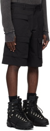HELIOT EMIL Black Cellulae Cargo Shorts