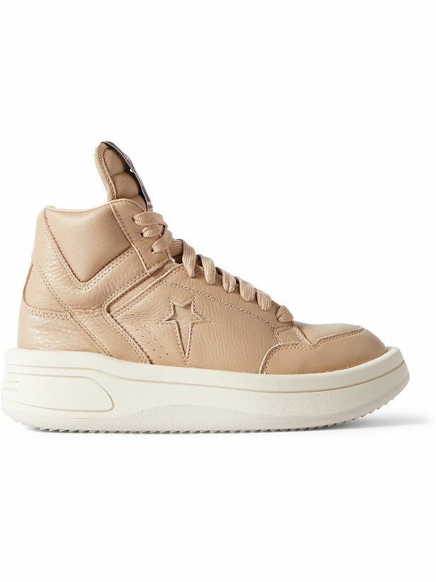 Photo: Rick Owens - Converse TURBOWPN Full-Grain Leather High-Top Sneakers - Pink