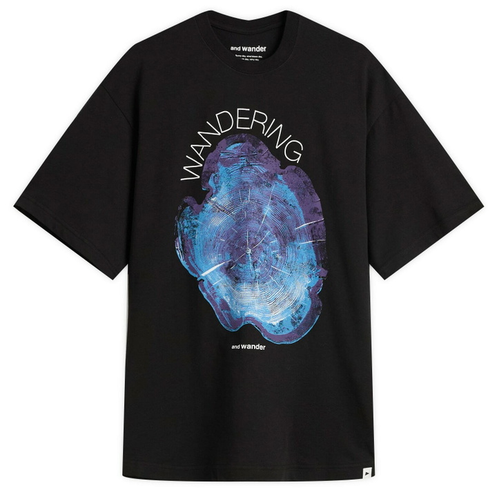 Photo: and wander Men's Wandering Printed T-Shirt in Black