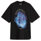 and wander Men's Wandering Printed T-Shirt in Black