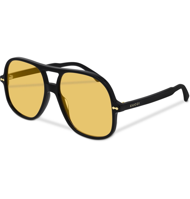 Photo: Gucci - Aviator-Style Acetate Sunglasses - Black