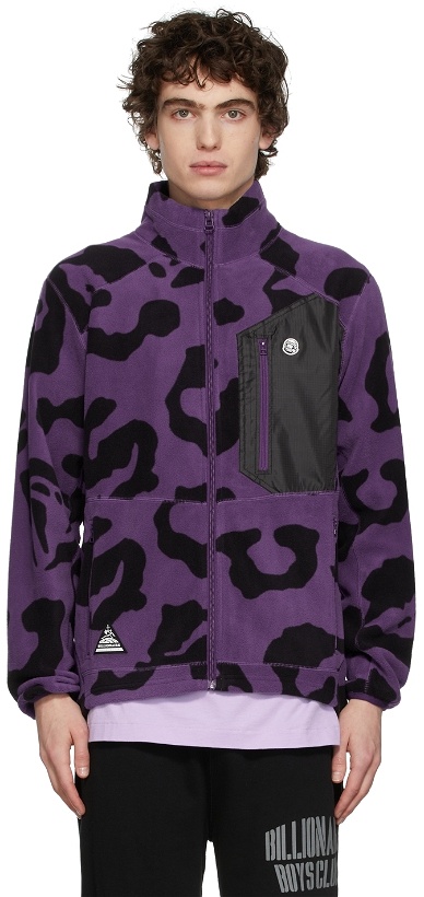 Photo: Billionaire Boys Club Purple Leopard Zip Fleece Sweatshirt