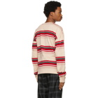 Marni Beige and Red Striped Long Sleeve T-Shirt