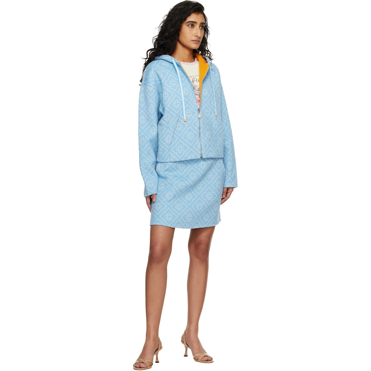 Casablanca Blue Double Faced Miniskirt